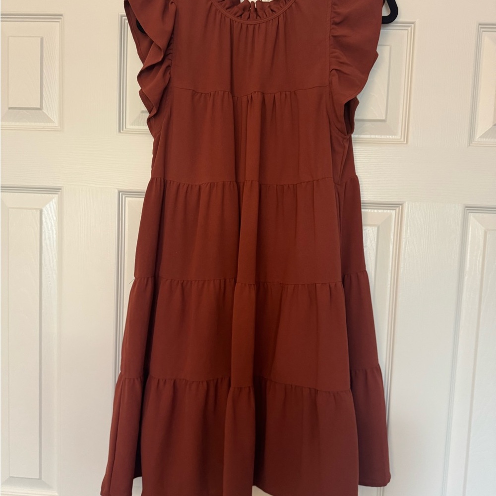 Entro Tiered Rust Dress